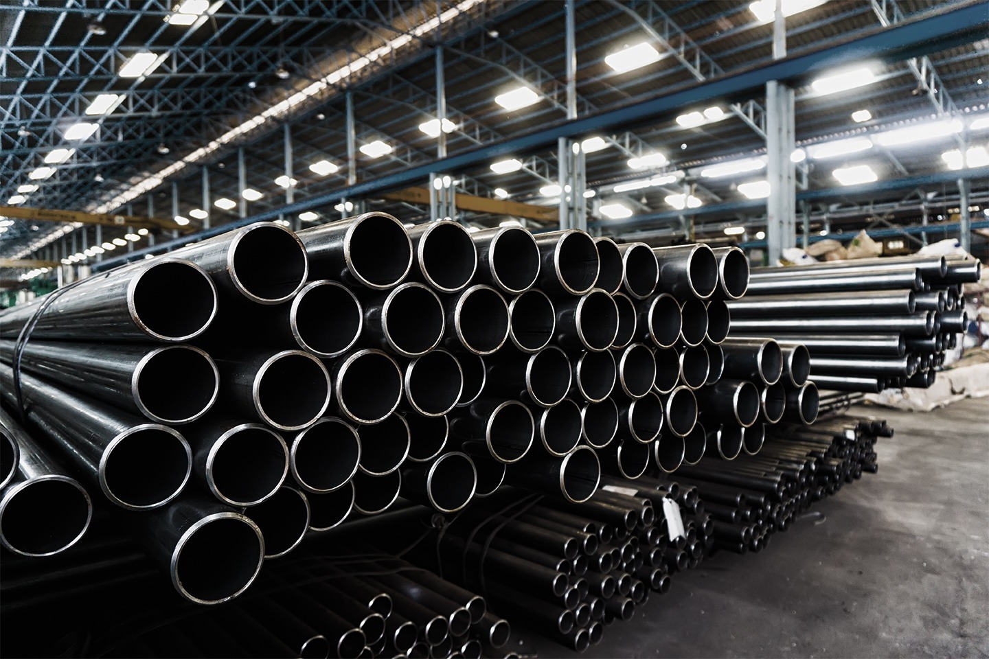 industrial pipe in warehouse